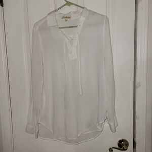 Clot & StoneWhite Lace-Up Blouse